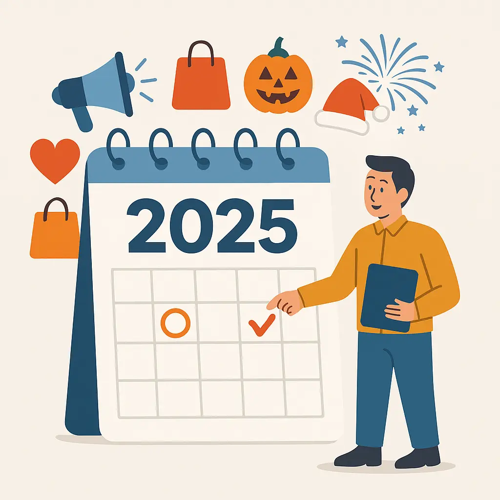Illustration des événements clés du Calendrier Marketing 2025